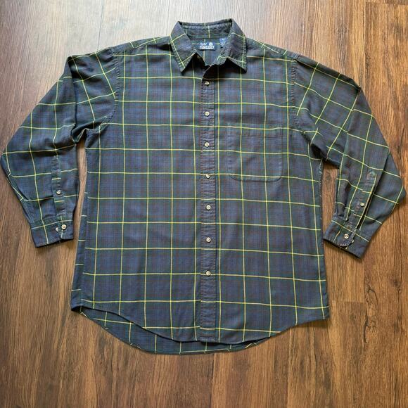 Lands’ End Viyella Cotton Wool Blend Tartan Shirt Large Tall - Picture 1 of 8